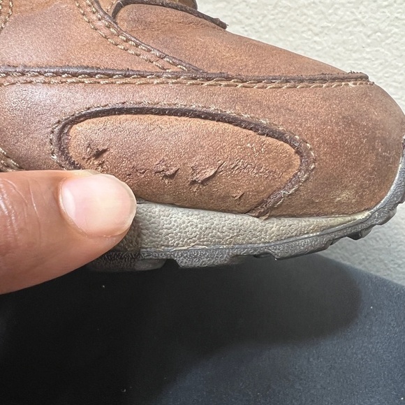 🌹 Merrell Meridian Dark Earth Leather Trail Hiking Sport Shoes Mens 10.5 Casual - Picture 7 of 16